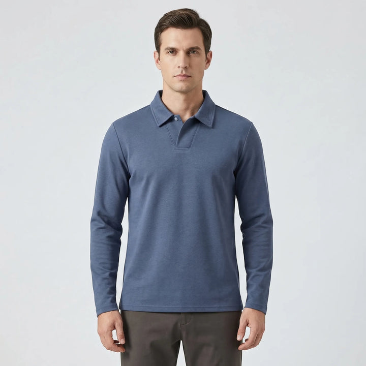 Long Sleeve Turn-Down Collar Polo - Carlton