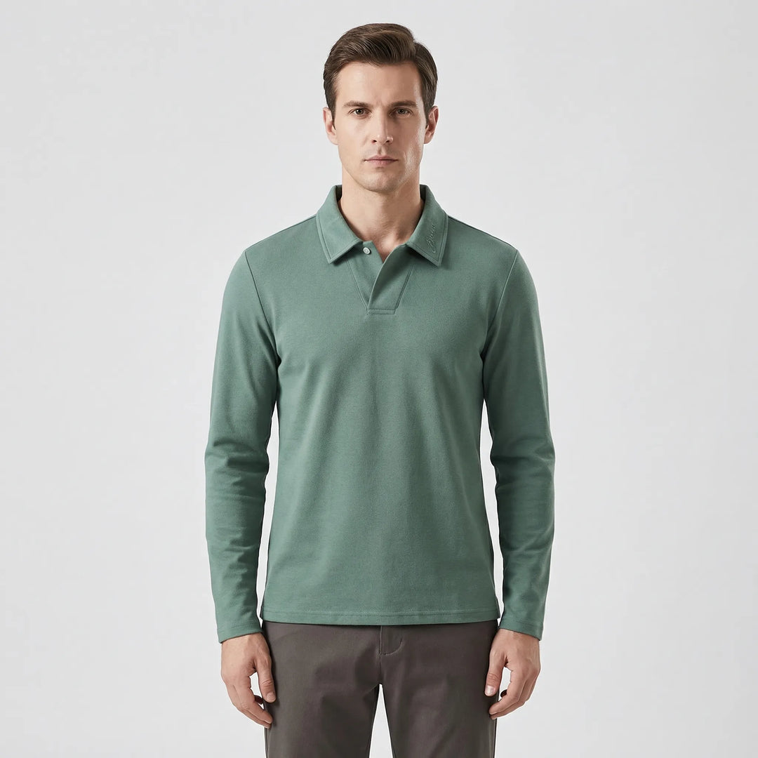 Long Sleeve Turn-Down Collar Polo - Carlton