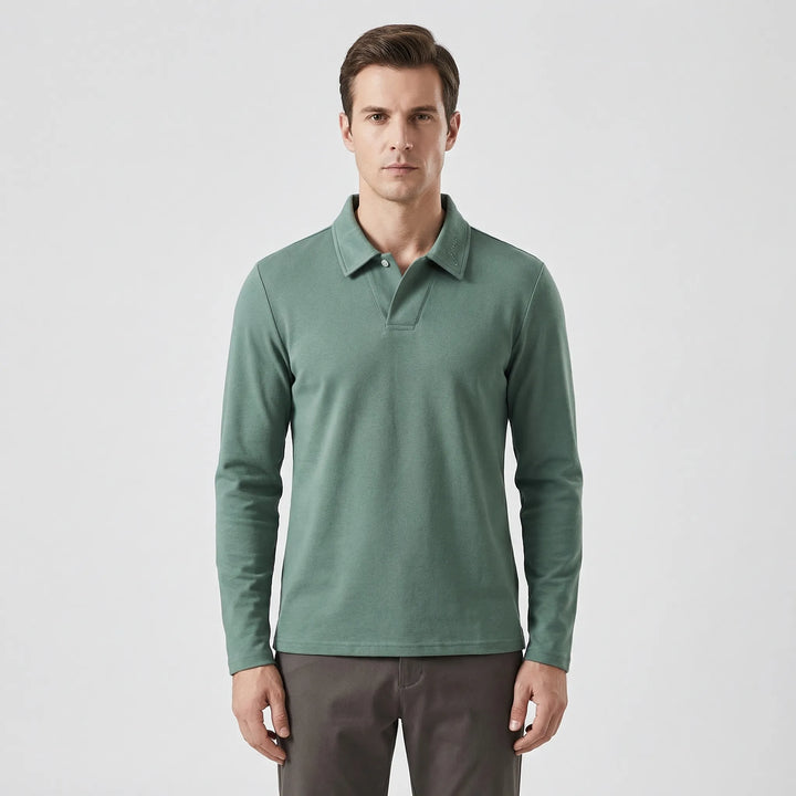 Long Sleeve Turn-Down Collar Polo - Carlton