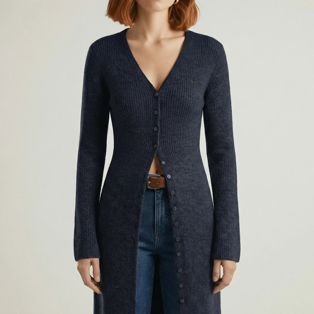 Longline-Cardigan Mit Knopfleiste - Lisann