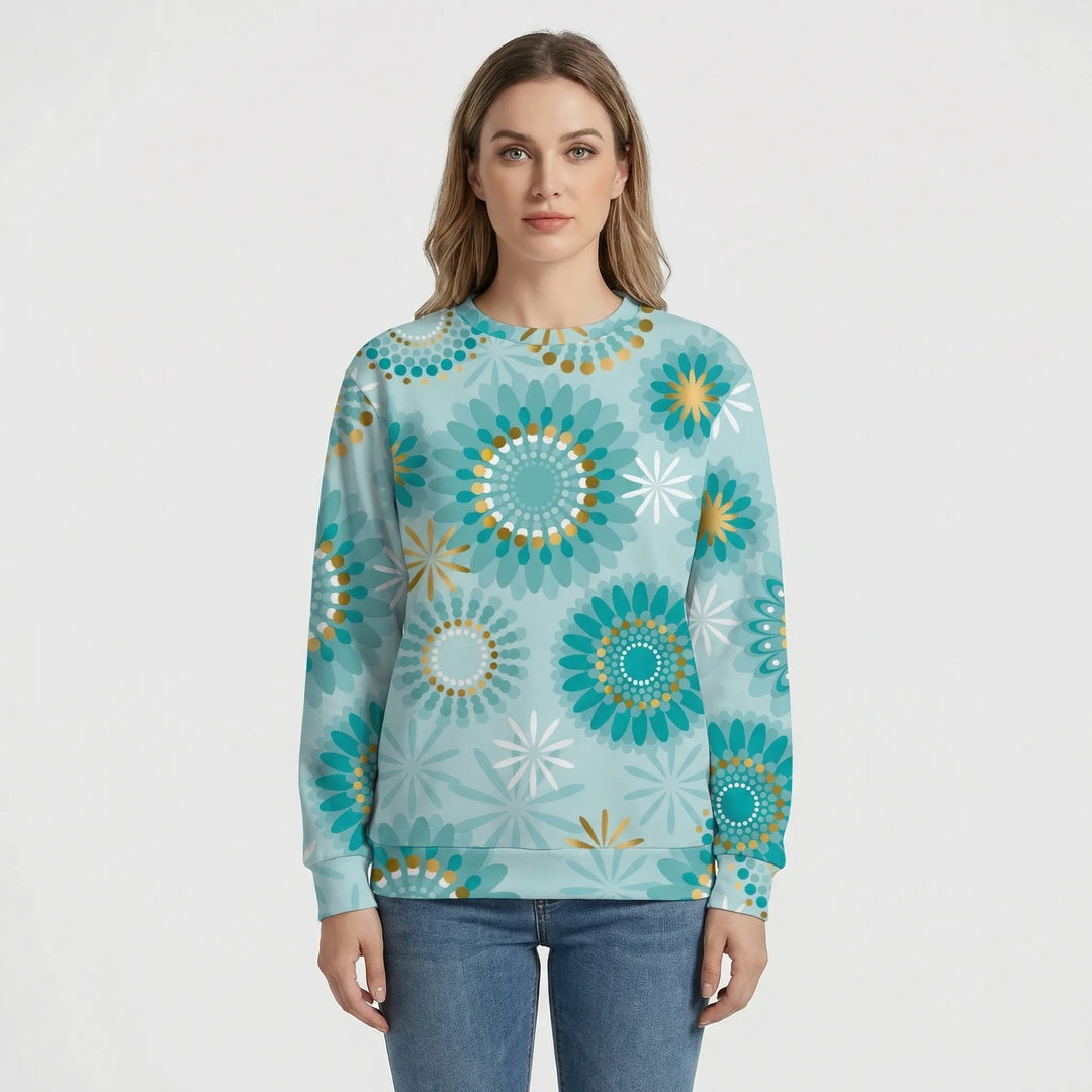 Loose-Fit Round Neck Sweatshirt - Krystal