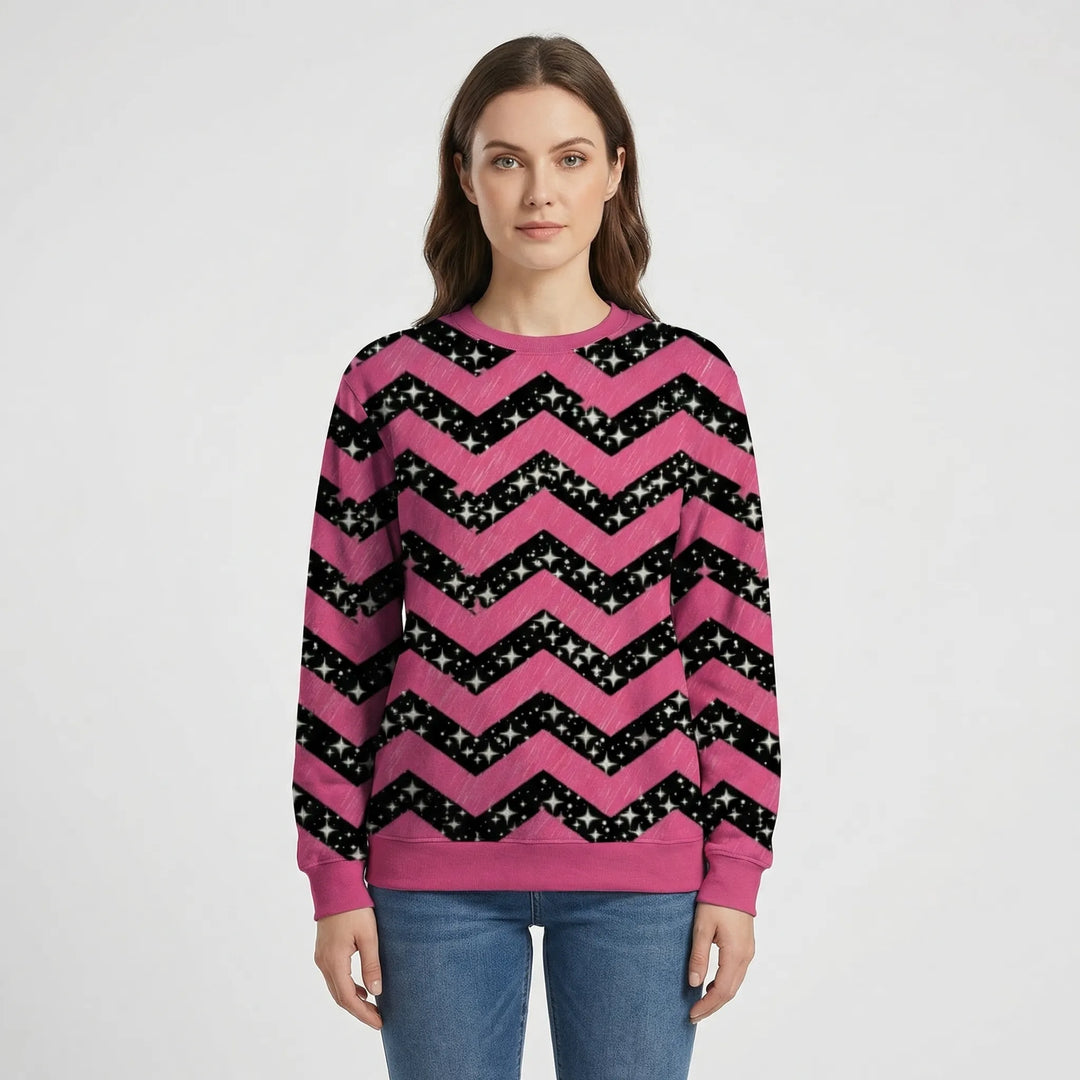 Loose-Fit Round Neck Sweatshirt - Krystal