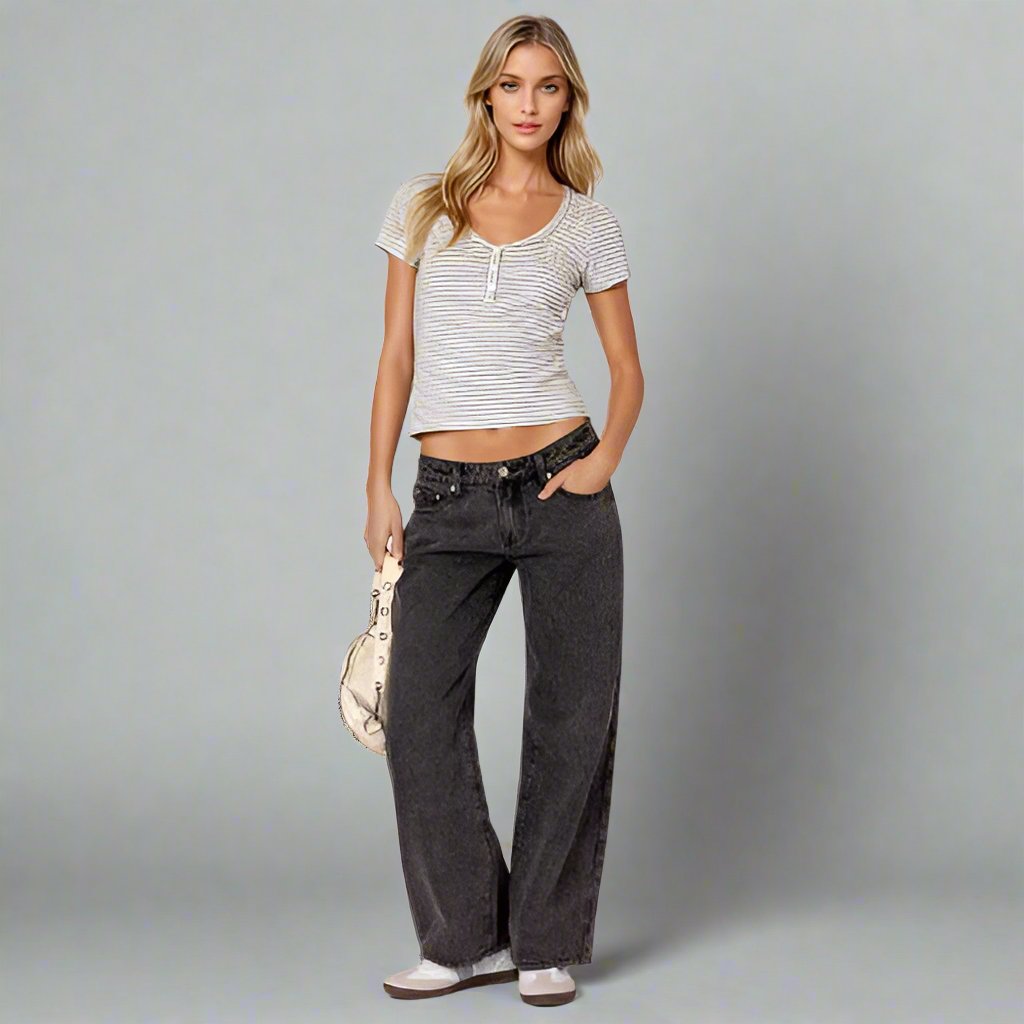 Low Rise Damenjeans Locker Geschnitten - Milla