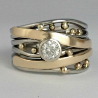 Vintage Gold Zirconia Ring - Celia