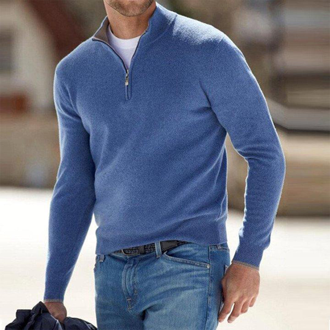 Comfortable Men's Sweater with Zipper - Milo