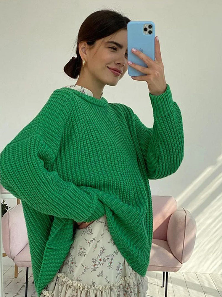 Oversized Grof Gebreide Trui voor Dames - Amara