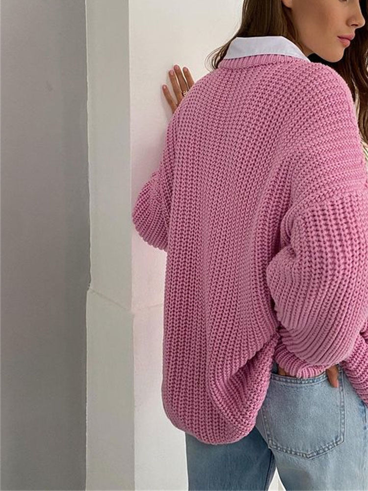 Oversized Grof Gebreide Trui voor Dames - Amara
