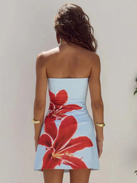 Strapless summer dress with floral print – Zoey