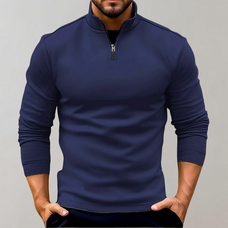 Warm Men's Sweater with Zipper - Elias