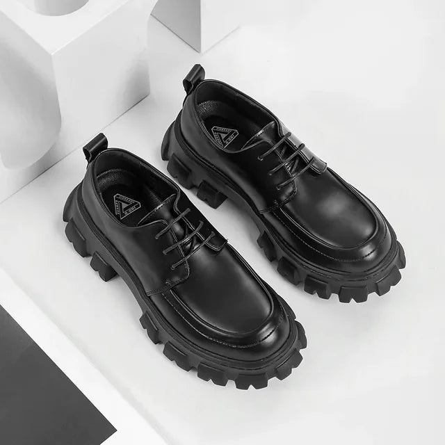 Nowoczesne skórzane buty z grubą podeszwą - Ethan