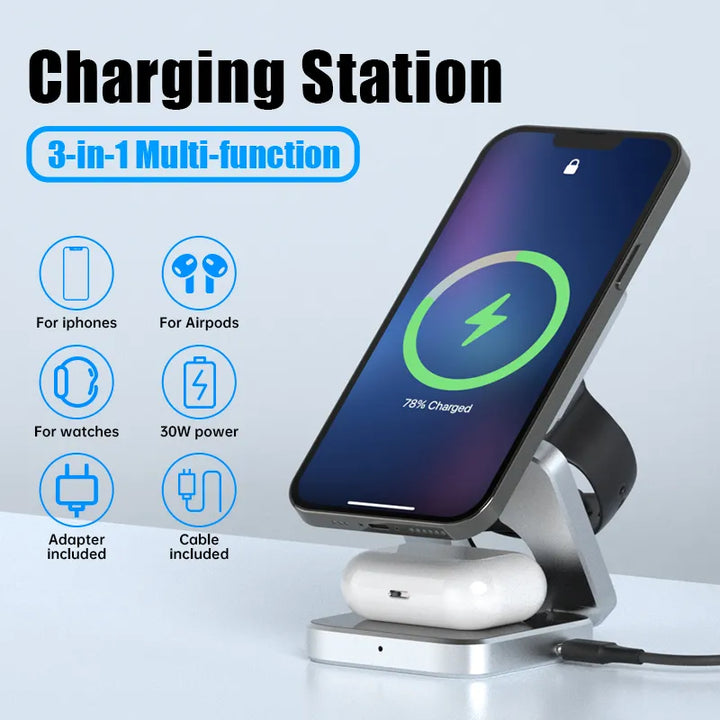 Sammy Jackson™ 3-in-1 Charging Station | Magnetic and Foldable Charger