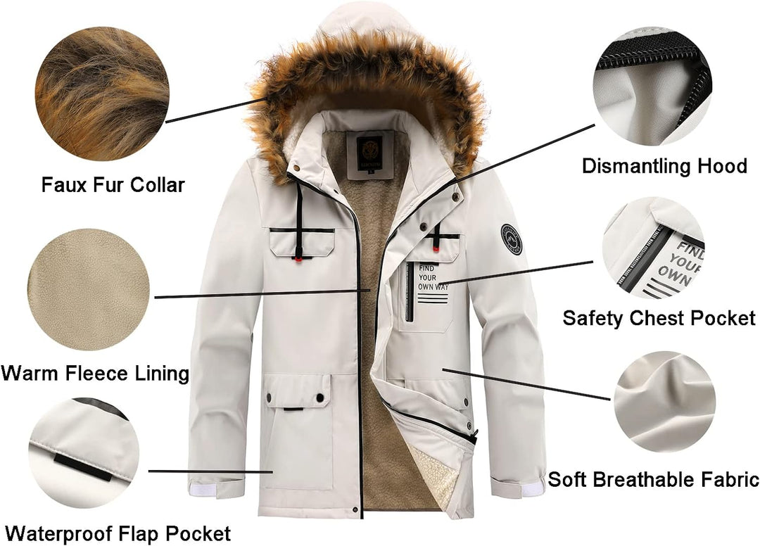 Sammy Jackson™ Winterparka met Fleecevoering | Winddicht jack met capuchon