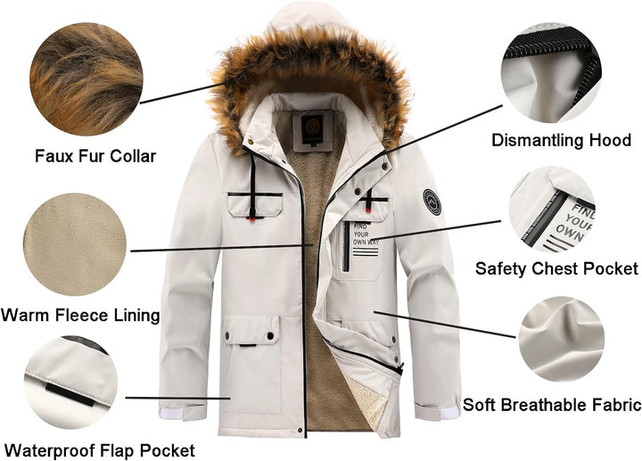 Sammy Jackson™ Winterparka met Fleecevoering | Winddicht jack met capuchon
