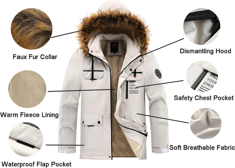 Sammy Jackson™ Winterparka met Fleecevoering | Winddicht jack met capuchon