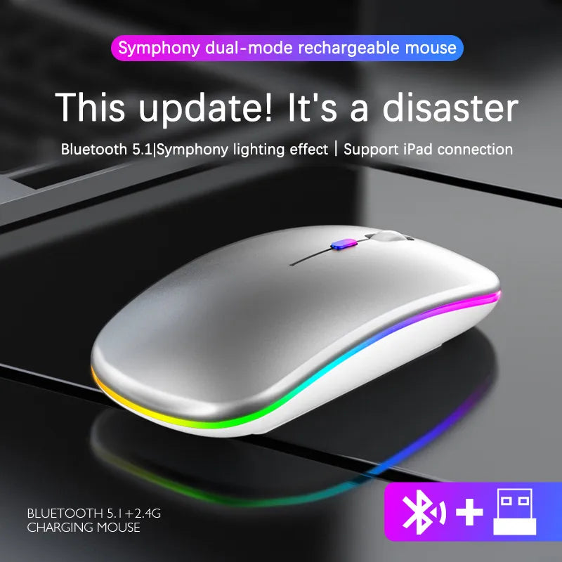 Sammy Jackson™ Wireless LED Mouse | Rechargeable Bluetooth Mouse