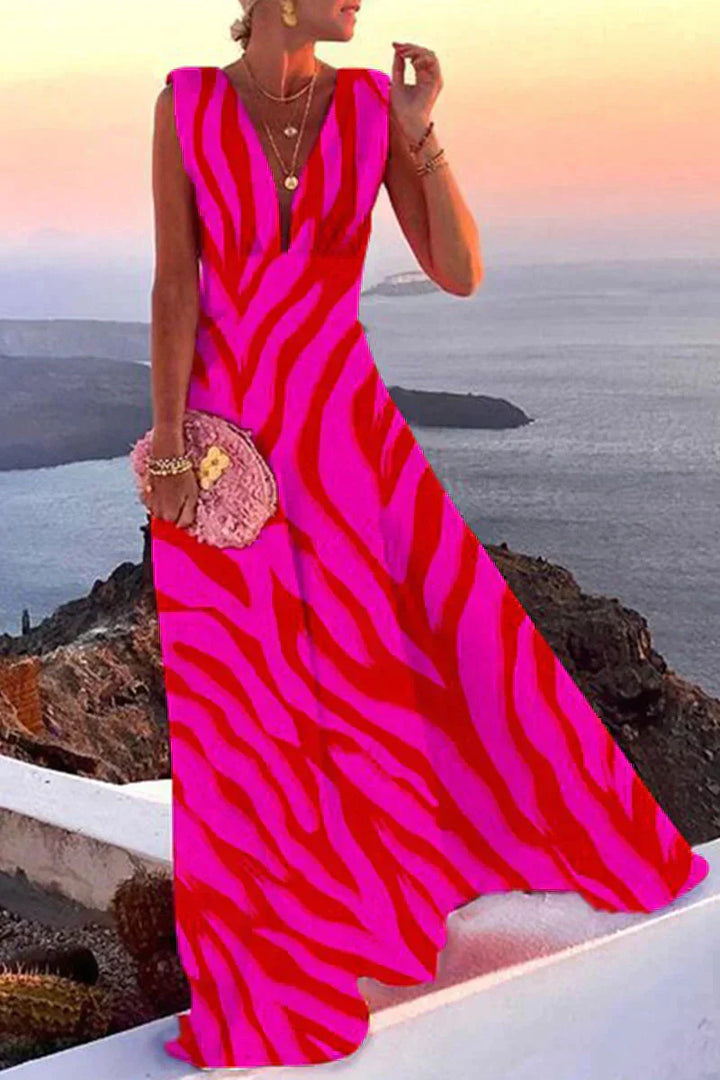 Sleeveless Summer Dress with Print - Layla