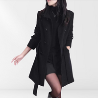 Women's Jacket with Belt & Double Button Closure – Alvara