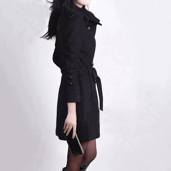 Women's Jacket with Belt & Double Button Closure – Alvara