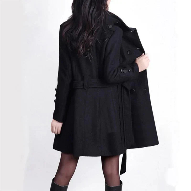 Women's Jacket with Belt & Double Button Closure – Alvara