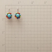 Ronde Turquoise Oorbellen in Kleurrijk Design - Selina