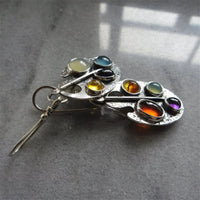 Oorbellen met Meerkleurige Steen Hanger - Levana