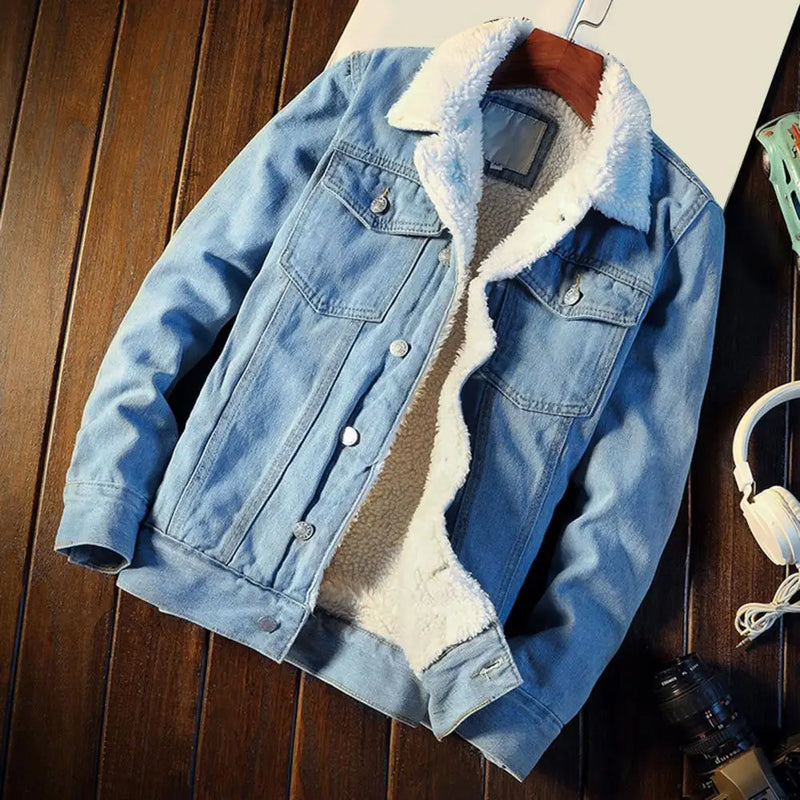 Heren Denimjas met Warme Fleecevoering – Tobias