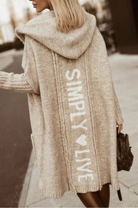 Long Knitted Women's Cardigan with Hood – Margo
