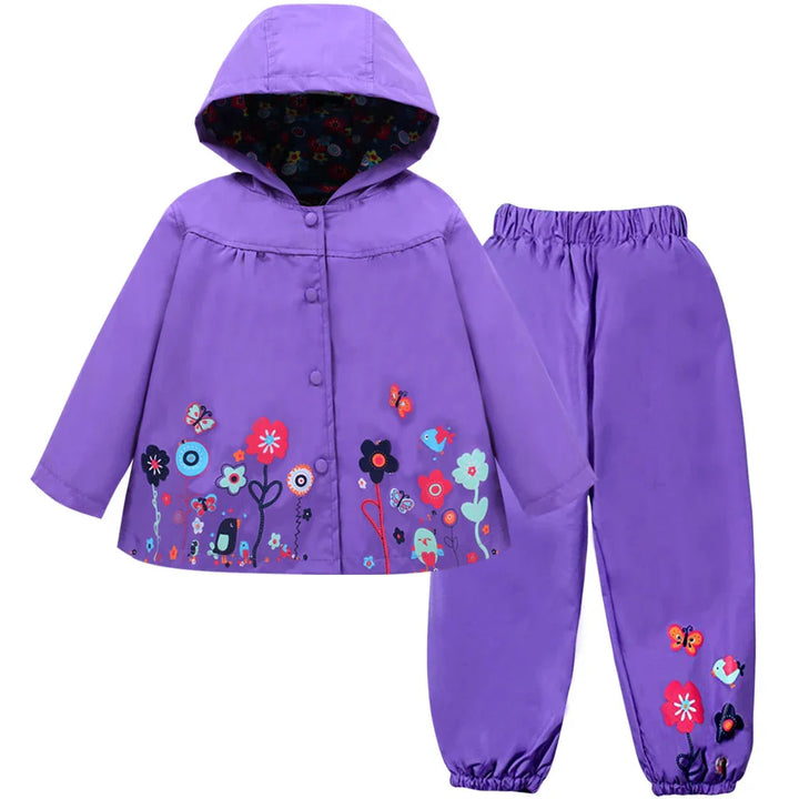 Kinder Regenpak water- & winddicht met capuchon en broek – Liora