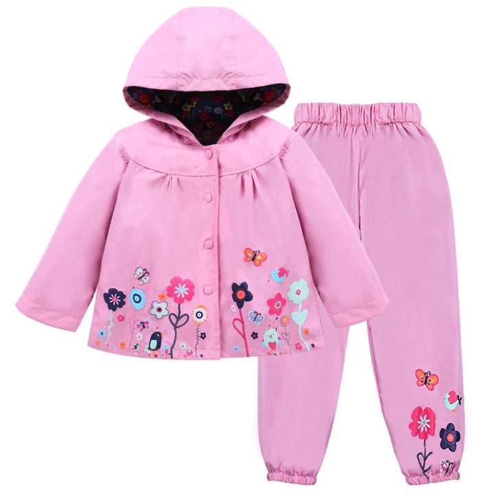 Kinder Regenpak water- & winddicht met capuchon en broek – Liora