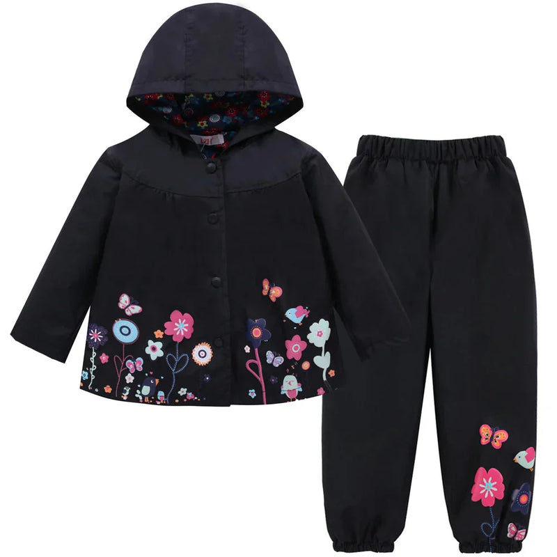 Kinder Regenpak water- & winddicht met capuchon en broek – Liora