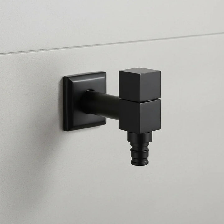 Matte Black Wall-Mounted Outdoor Tap - Valvara