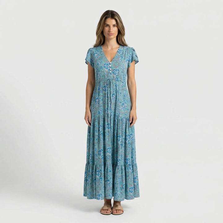 Maxi Kleid Mit V Ausschnitt - Mandy