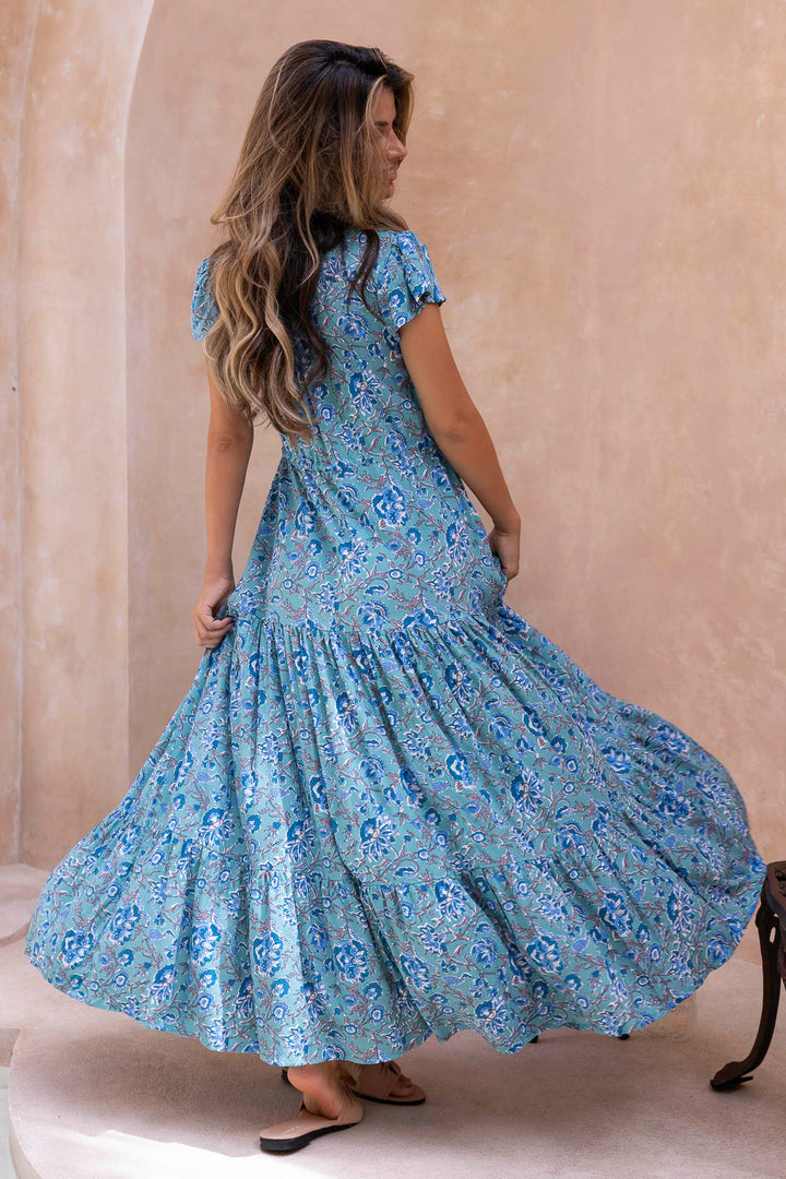 Maxi Kleid Mit V Ausschnitt - Mandy