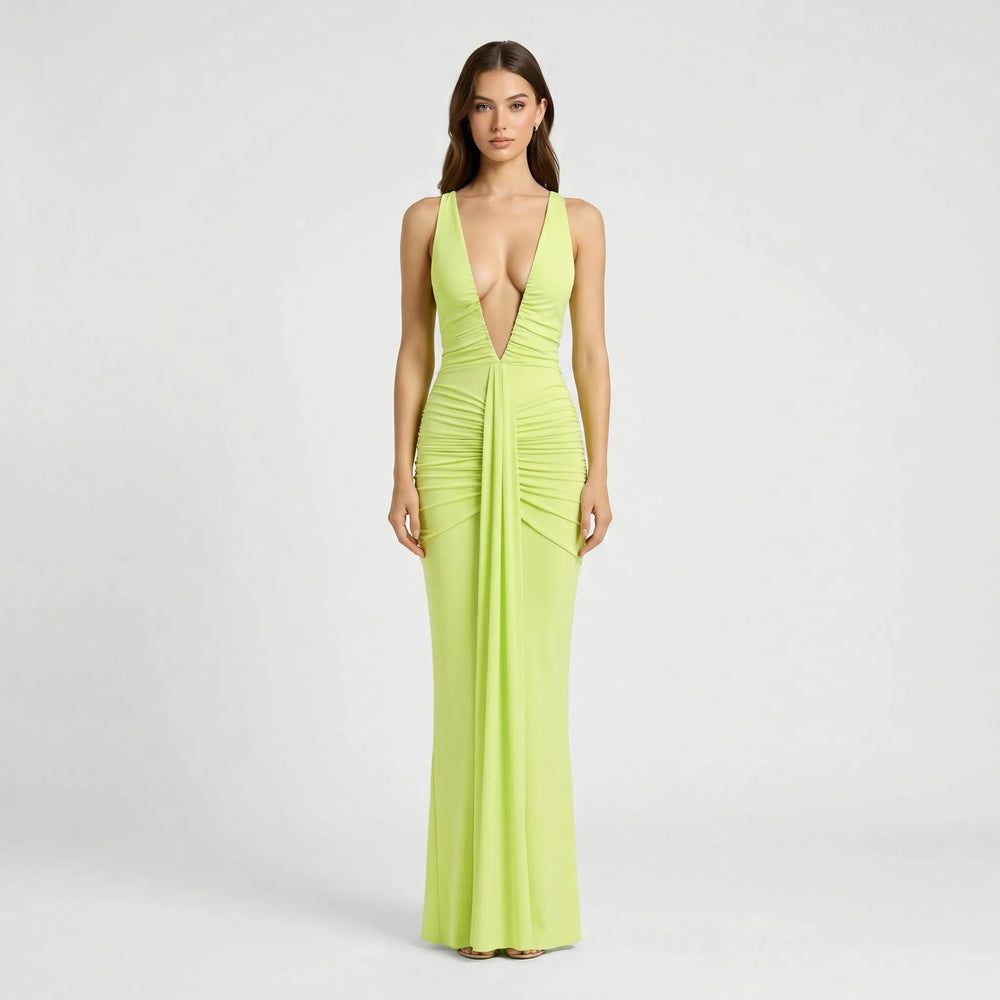 Maxikleid Mit Tiefem V Ausschnitt - Alisha