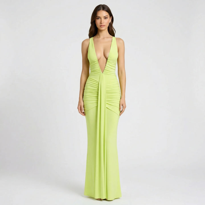 Maxikleid Mit Tiefem V Ausschnitt - Alisha