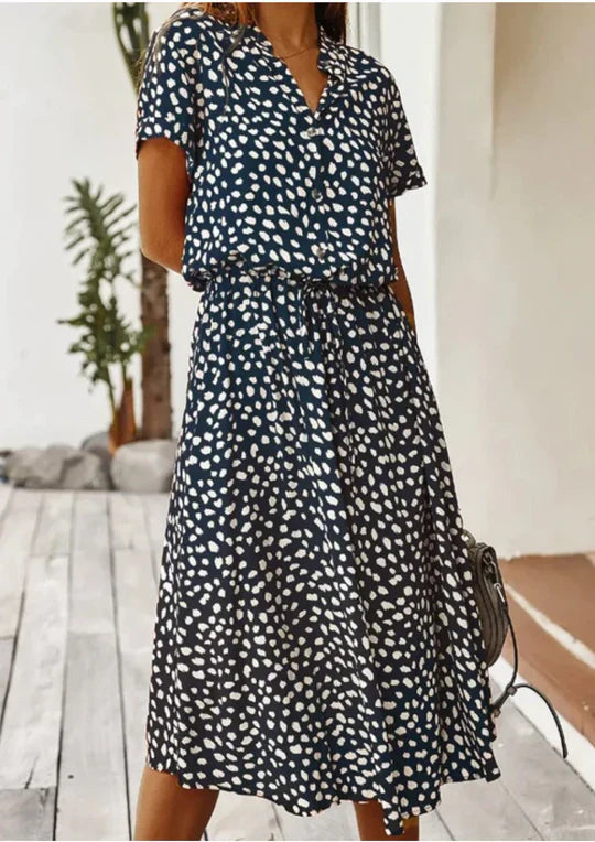 Vintage Summer Dress with Mid-Length Sleeves – Maevy