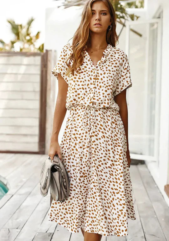 Vintage Summer Dress with Mid-Length Sleeves – Maevy