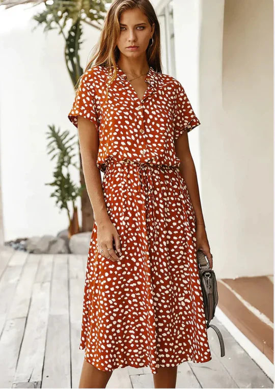 Vintage Summer Dress with Mid-Length Sleeves – Maevy