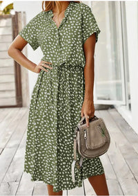 Vintage Summer Dress with Mid-Length Sleeves – Maevy