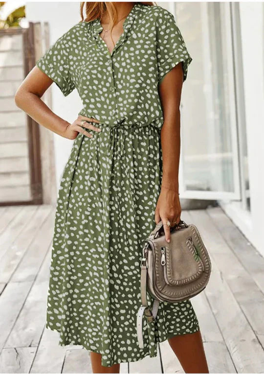 Vintage Summer Dress with Mid-Length Sleeves – Maevy