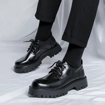 Nowoczesne skórzane buty z grubą podeszwą - Ethan