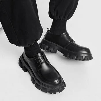 Nowoczesne skórzane buty z grubą podeszwą - Ethan