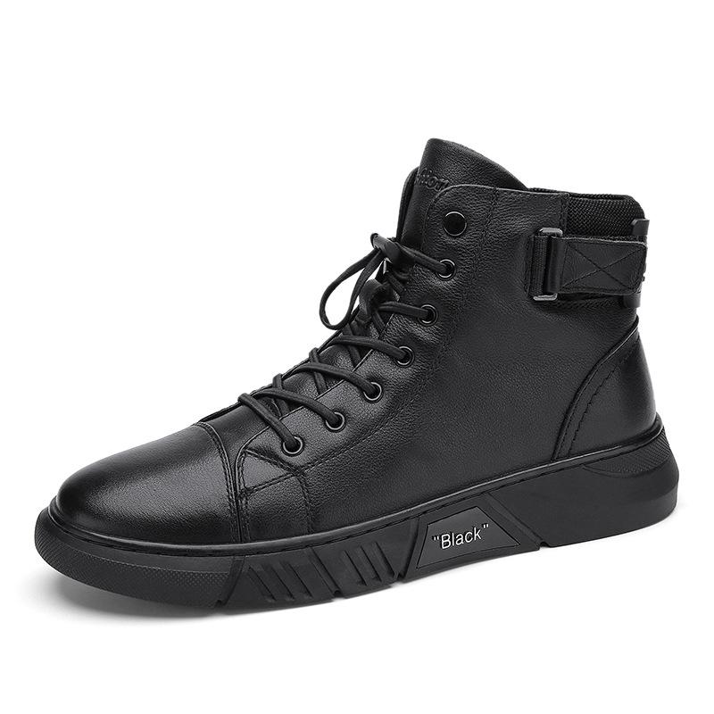 Men's Black High-Top Lace-Up Trainer - Corey