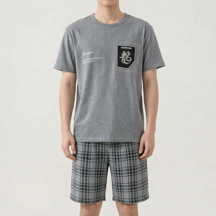 Mens Shorts And T Shirt Pyjama Set - Todd