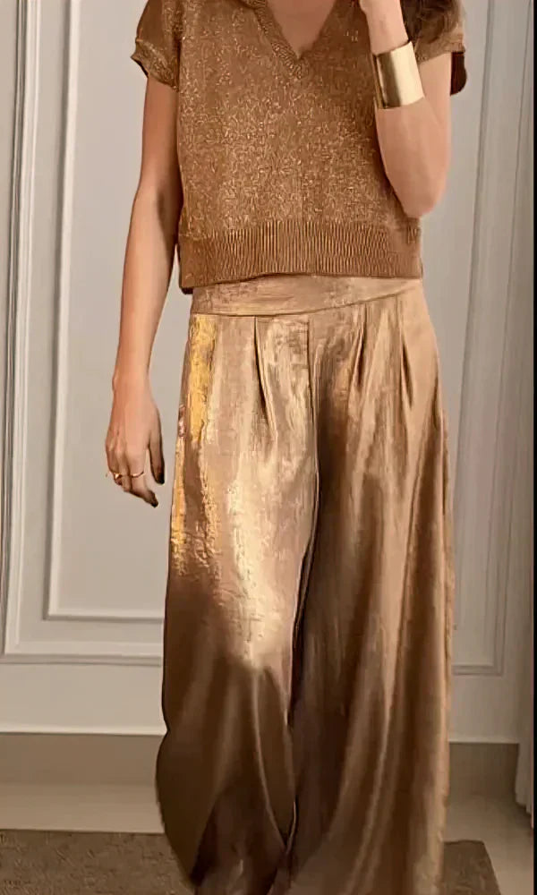 Metallic Shimmer Co-Ord Set For Women - Leigh