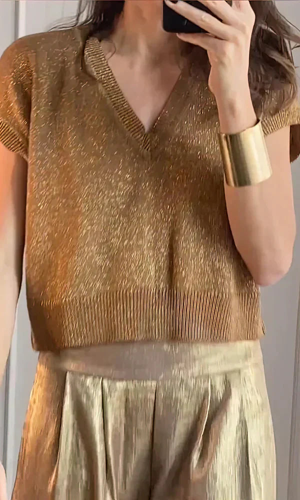 Metallic Shimmer Co-Ord Set For Women - Leigh