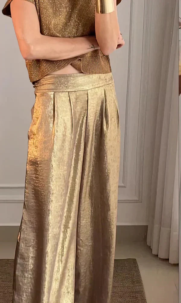 Metallic Shimmer Co-Ord Set For Women - Leigh