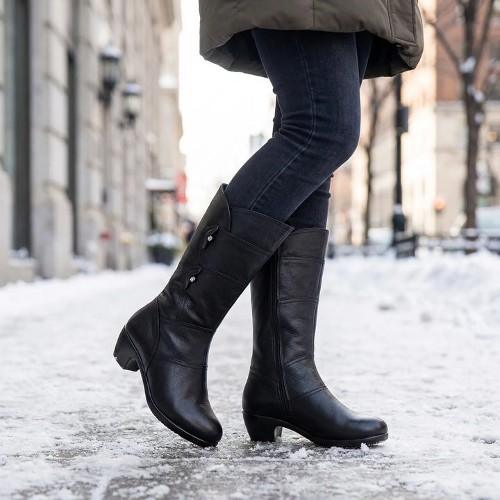Mid-Calf Block Heel Winter Boot - Amy
