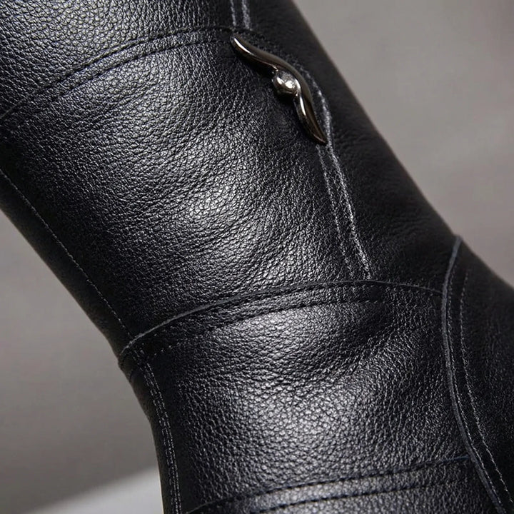 Mid-Calf Block Heel Winter Boot - Amy