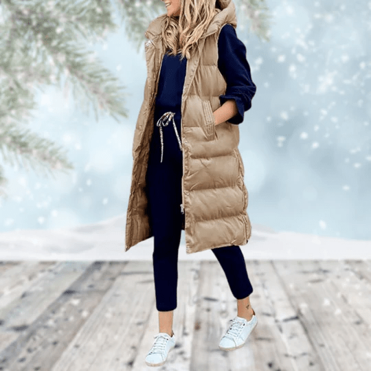 Midi-Length Insulated Body Warmer - Hazel
